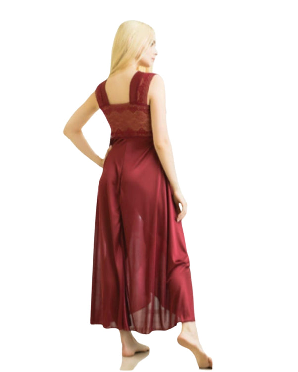 Sajiero Elegant 1 Piece Cross Cut Long Nightie (011)