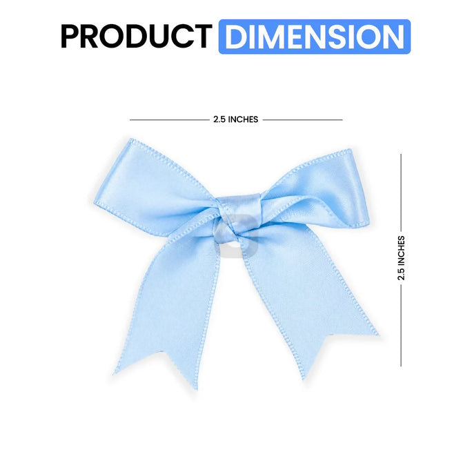 Baby Blue Pack of 6 Satin Bows