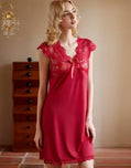 Sajiero Babydoll Lingerie  - Arvella Lace - Maroon