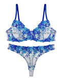 Sajiero Non Padded Bra Set - Grace Petal - Blue