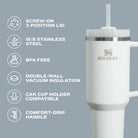 Premium Stanley Quencher H2.O flowstate Stainless Steel 40 Oz insulated Cup, Tumbler, keep Drink hot and cold for certain hours