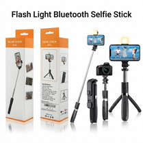 R1S 3-in-1 Bluetooth Selfie Stick with Tripod & Flash Light