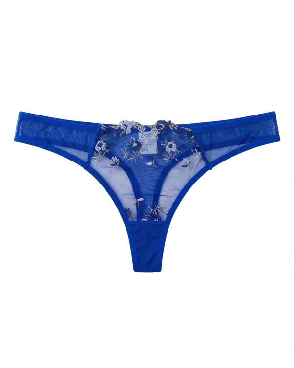 Sajiero Non Padded Bra Set - Noir Rose - Blue