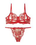 Sajiero Non Padded Bra Set - Florisse - Red