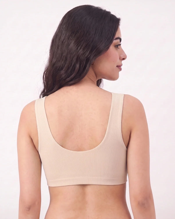 Sajiero Front-Button Bra - Zova - Skin