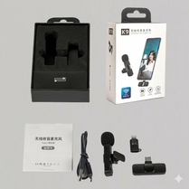 Original K9 Dual Wireless Microphone 2 Mic 3 in 1 Connector Kit for iPhone (iOS), Type C, & Micro USB Devices | K9 Collar Mic for YouTube, Vlogging, Live Streaming, Video Recording | Plug & Play, Noise Reduction