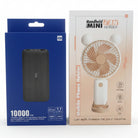Mini Handheld Fan + Mi 10000mAh Power Bank Combo Deal | Portable Rechargeable Fan & Fast Charging Power Bank