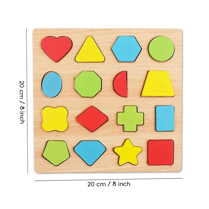 Wooden 16 Shapes Puzzle for Toddlers – Montessori Learning Toy