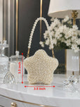 Mini Star Pearl Embellished Frame Clutch for Women - Premium Metal Frame Evening & Party Handbag