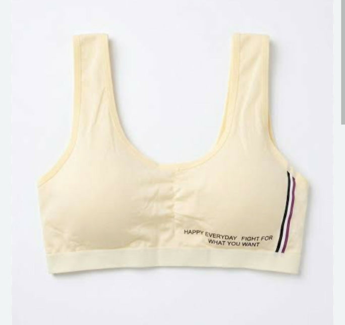 Bra for Women & Girls | Ladies Cotton Seamless Padded Sports Bra | Wireless Stretchable Comfortable Everyday Bralette | Printed Women's Innerwear Undergarments