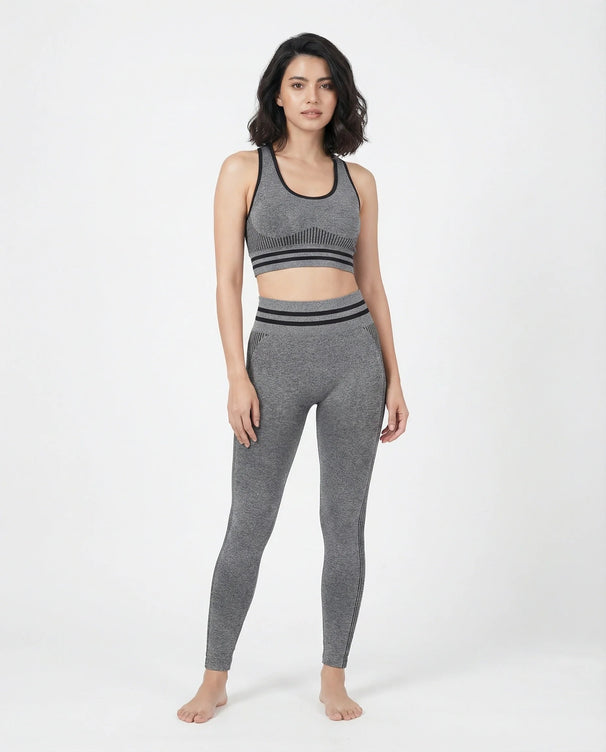 Sajiero Activewear Set - Aero Fit - Grey