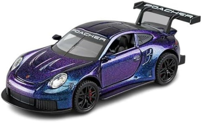 1 32 Porsche 911 GT3 RS Diecast Metal Pull Back Car 4 Openable Doors with Sound and Light Perfect Toy and Gift for Kids