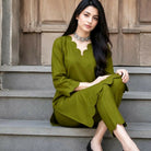 Katan Silk 2 Piece Unstitched Suit Plain Shirt & Trouser-New Design Trendy Party Wear