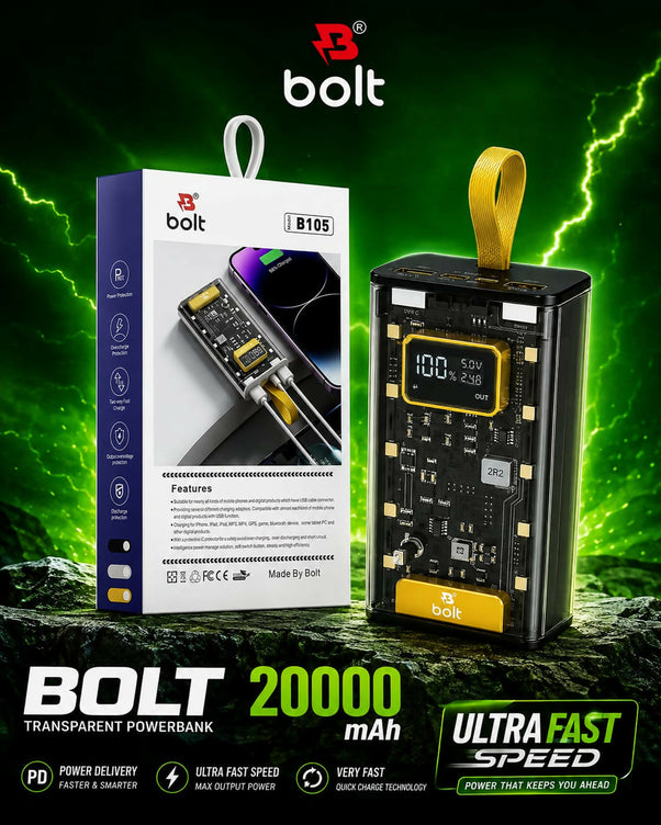 Bolt B106 20000mAh Transparent Power Bank