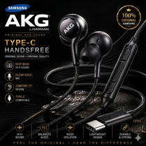 Original Samsung AKG Type-C Handsfree Premium Deep Bass Wired Earphones Noise Isolating Gaming Headphones With Mic For All Android Devices, Type-C iPhones & iPad