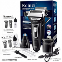Kemei KM-5558 3-in-1 Rechargeable Grooming Kit for Men