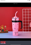 40 oz Tumbler with Handle and Straw Lid, Insulated Reusable Stainless Steel Travel Mug Keeps Drinks Cold up to 24 Hours