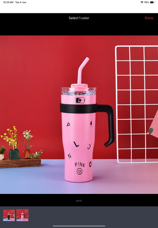 40 oz Tumbler with Handle and Straw Lid, Insulated Reusable Stainless Steel Travel Mug Keeps Drinks Cold up to 24 Hours