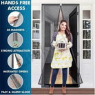 Magic Mesh Deluxe Hands Free Magnetic Screen Door Mesh Curtain Keeps Bugs Out