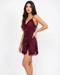 Sajiero Babydoll Lingerie  - Ravelle - Maroon