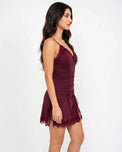 Sajiero Babydoll Lingerie  - Ravelle - Maroon