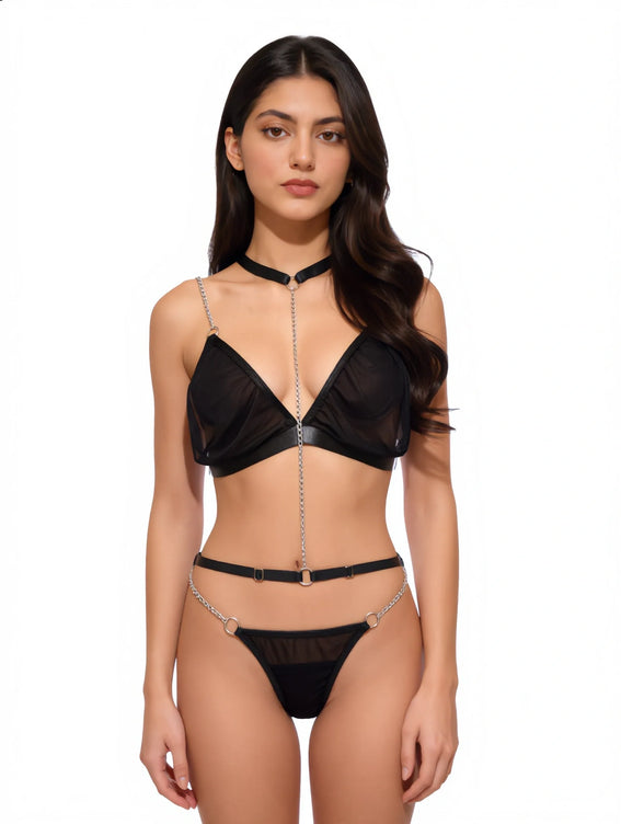 Sajiero Babydoll Lingerie  - Zyra - Black