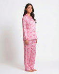 Sajiero Silk PJ Set- Blush Coquette