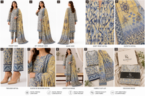 Roohwear Digital Printed Lawn Suit Vol-107 – Lemon Ikat Blue