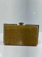 Rhinestone Trimmed Velvet Formal Clutch Bag for Women - Elegant Luxury Evening & Party Purse
