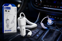 Replay RP-11 2.4A Dual USB Car Charger with Coiled Cable