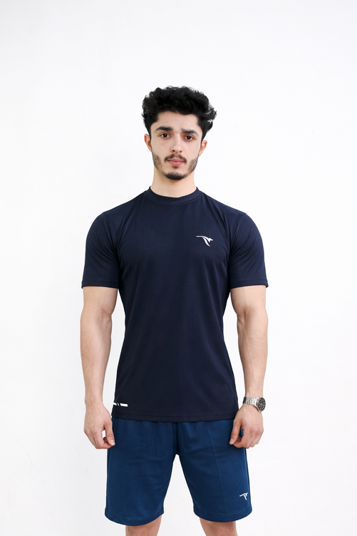AUH Precision Mock-Neck-Blue