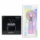 Mini Handheld Fan + Buds Pro 3 Wireless Earbuds Bundle | Portable Rechargeable Fan & Bluetooth Earbuds Combo