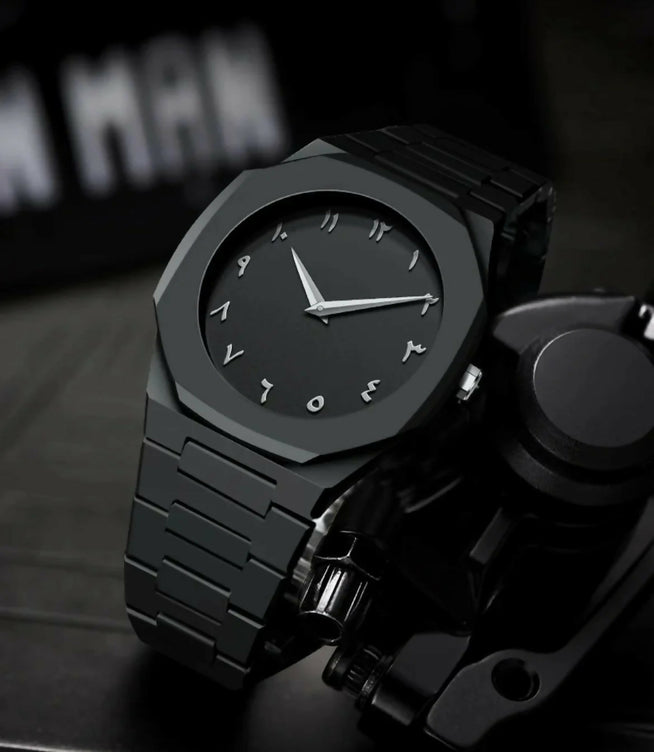 Original Arabic Aura Waterproof Wrist Watch: Trending Matte Finish Luxury Timepiece for Men & Boys special Premium Arabic Aura Watch 2026 watch: Luxury Minimalist Design with Butterfly Clasp & Fiber Chain for Men