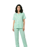 Sajiero Cotton PJ Set - Heart Bliss - Green