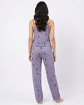 Sajiero Cotton Sleeveless PJ Set - Cherry Bliss - Purple