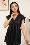 Sajiero Silk PJ Set - Avena - Black