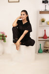Sajiero Silk PJ Set - Miren - Dark Grey