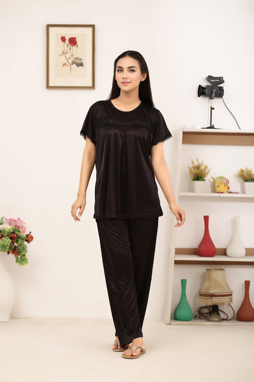 Sajiero Silk PJ Set - Cenra - Dark Grey