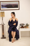 Sajiero Gown Set - Nerra Silk - Dark Blue