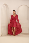 Sajiero Gown Set - Nerra Silk - Maroon