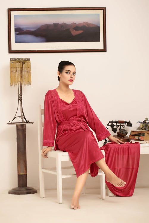 Sajiero Gown Set - Liora Silk - Pink