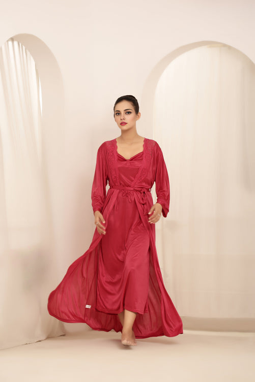 Sajiero Gown Set - Liora Silk - Pink
