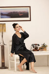 Sajiero Gown Set - Liora Silk - Black