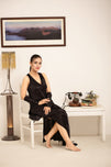 Sajiero Gown Set - Orina Silk - Dark Grey