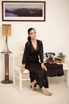 Sajiero Gown Set - Orina Silk - Dark Grey