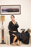 Sajiero Gown Set - Orina Silk - Black