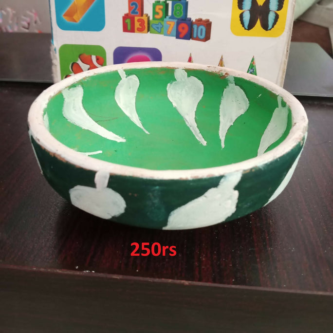 Clay Money Saving Pot (Gullak) and random design matti ka bartan 2 pcs Random design