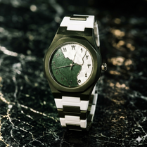 Original GREEN WHITE Arabic Aura Waterproof Wrist Watch: Trending Matte Finish Luxury Timepiece for Men & Boys special Premium Arabic Aura Watch 2026 watch: Luxury Minimalist Design with Butterfly Clasp & Fiber Chain for Men