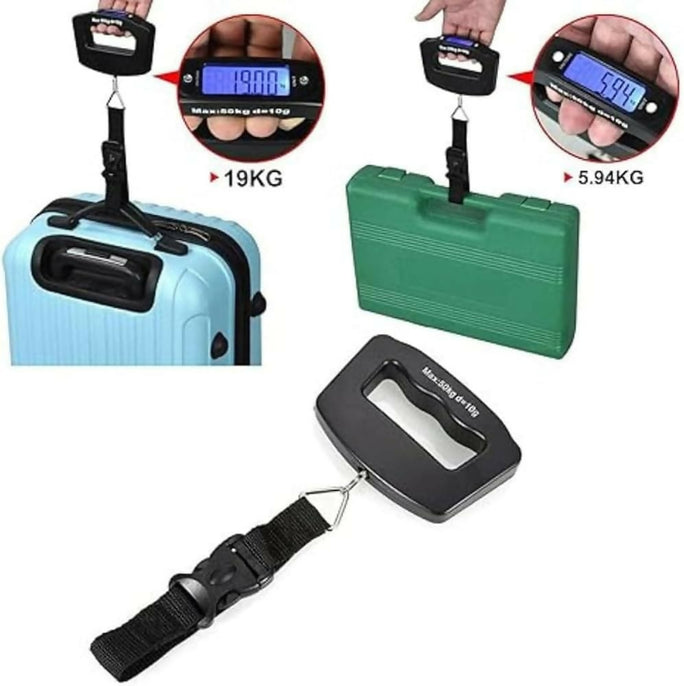 Digital Luggage Weighing Scales for Suitcase with Temperature Reading 50 Kg Capacity