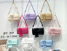 Quilted Leather Bow Accent Crossbody Handbag for Women - Stylish Shoulder Bag